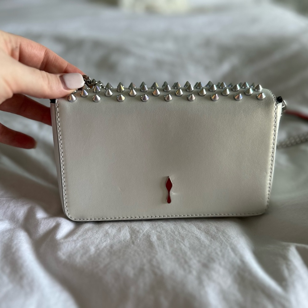 Authentic Christian Louboutin Crossbody Studded White Crossbody Bag -final price - Picture 5 of 7